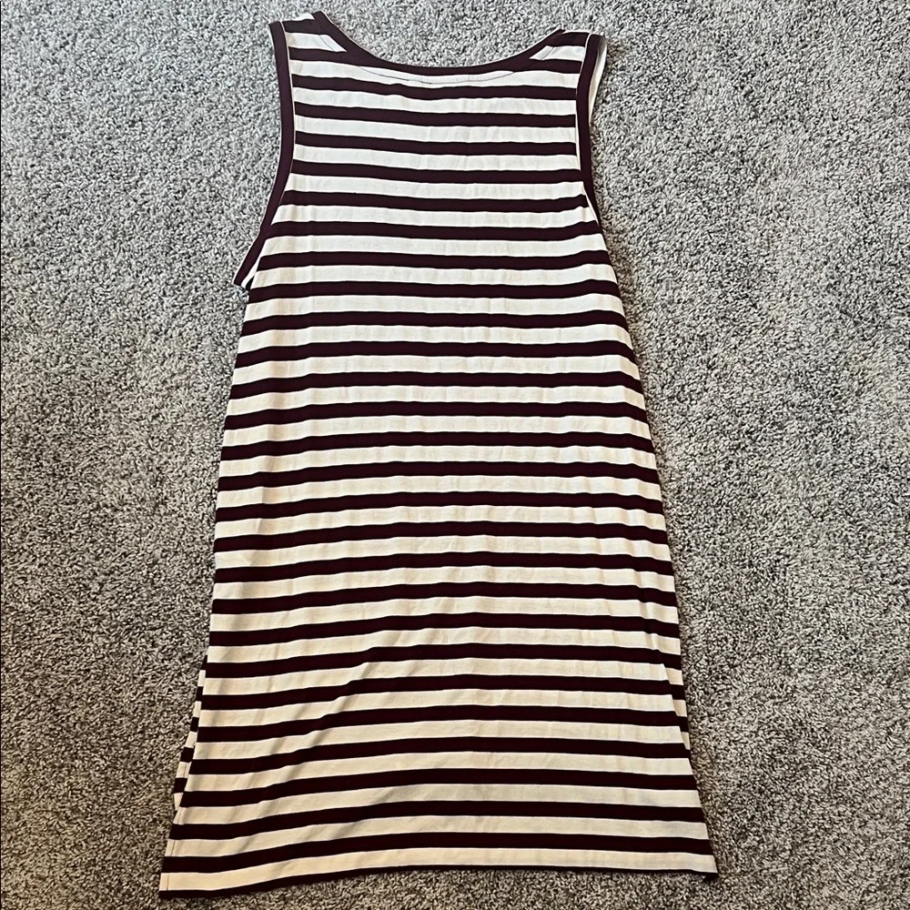 Banana Republic Maroon and White Striped Tank Top - Picture 4 of 5